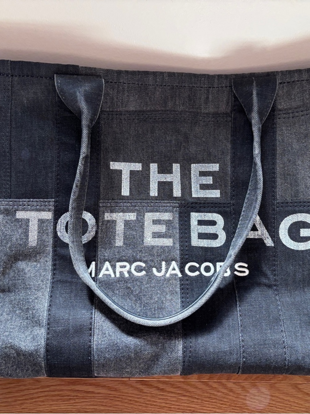 Marc Jacobs Black Canvas Tote Bag with White Logo